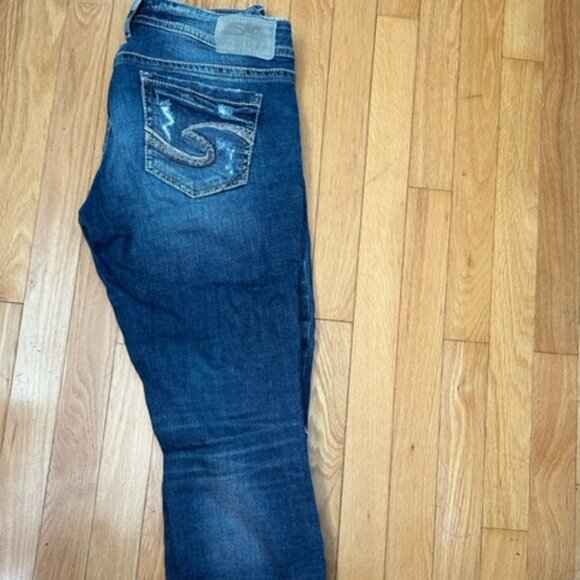 Silver Jeans (Suki Skinny Crop) Size 29 (8), Blue - Picture 2 of 4